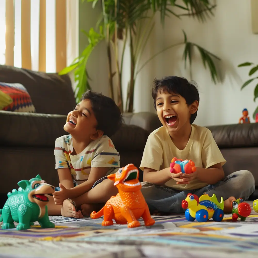 Laughing Indian children at Cheadle childminders